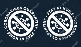 冠状病毒检疫-待在家里-警告标志，符号，图标。插图