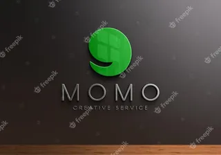 黑色墙上的3d标志模型样机