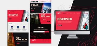 徒步旅行登录页模板