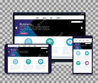 模拟响应网络，笔记本电脑，平板电脑和智能手机的概念网站开发