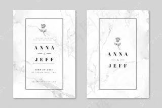 婚礼大理石卡片模板