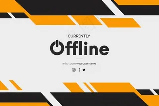 当前脱机的带有抽象形状的twitch横幅banner