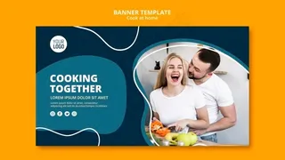 家庭烹饪横幅banner主题