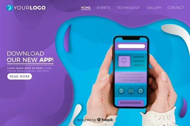 带照片的技术登录页eps,ai矢量模版下载
