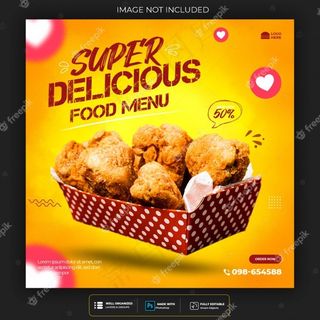 餐厅或美食菜单社交媒体帖子模板