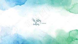 蓝绿抽象水彩背景