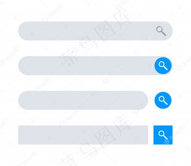 白色隔离的搜索框ui模板集eps,ai矢量模版下载