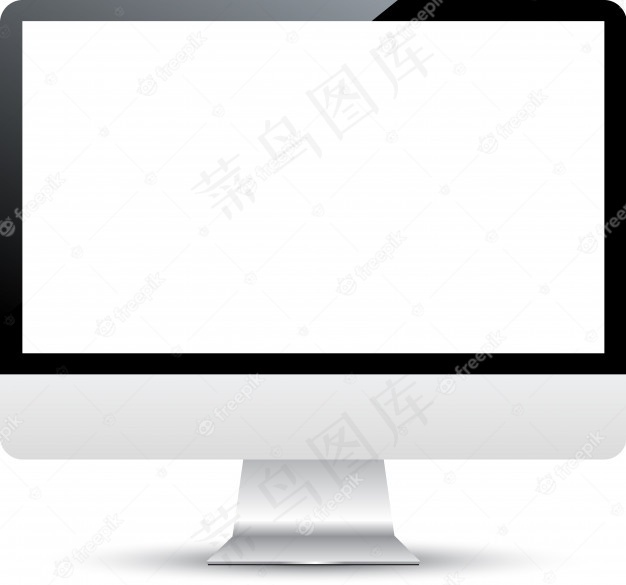 用于web演示的具有空白屏幕的桌面计算机