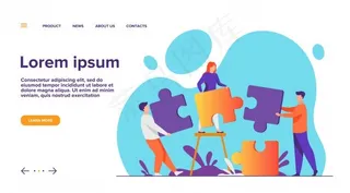 拿着大拼图块的伙伴