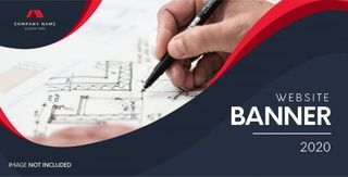 红色波浪现代网站横幅banner