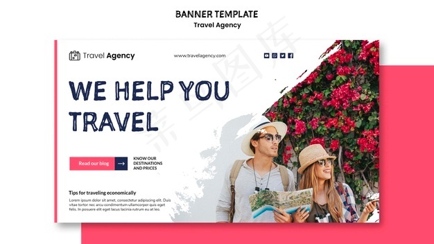 旅行社横幅banner主题psd模版下载
