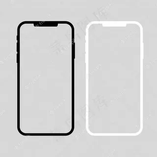 智能手机矢量。黑白设备。截图模板