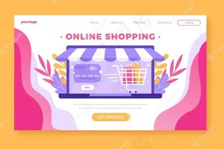 平面设计购物在线登录页模板