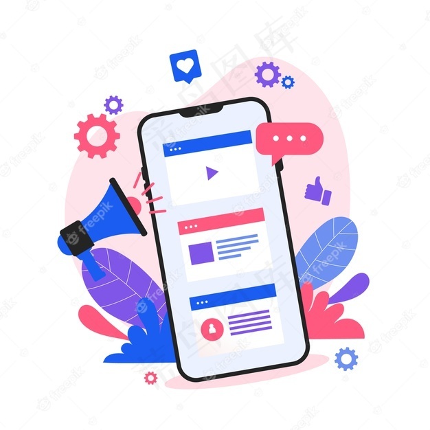 社交媒体营销移动概念