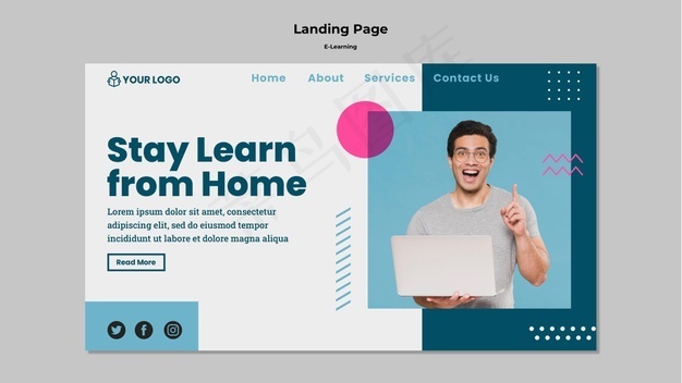 带e-learning概念的登录页psd模版下载