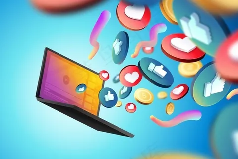 3d社交媒体图标背景 3d社交媒体图标背景