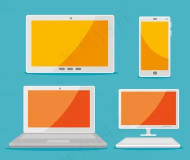 带智能手机的平板电脑和电脑技术的笔记本电脑