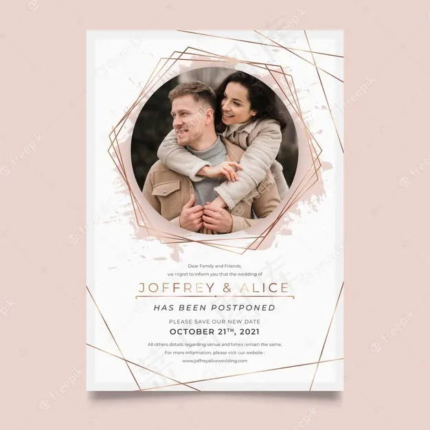 延期婚礼卡设计eps,ai矢量模版下载