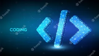 三维低多边形抽象编程代码符号。