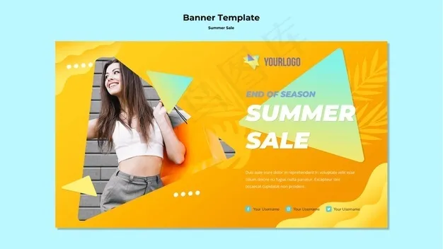 夏季销售横幅banner模板psd模版下载