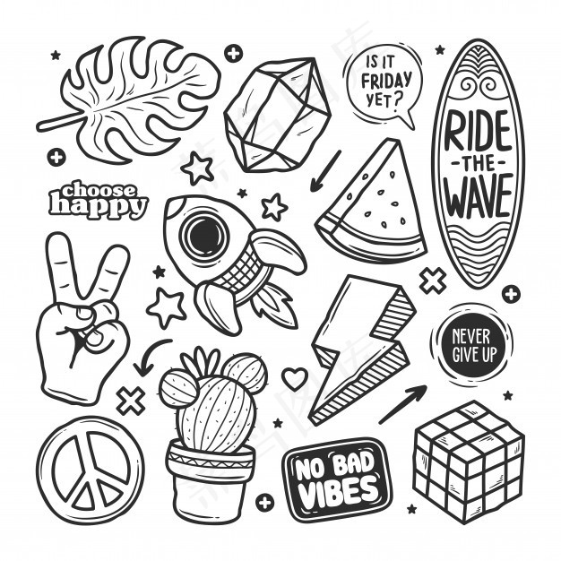手绘涂鸦贴纸