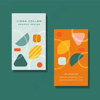 不同形状的彩色公司卡