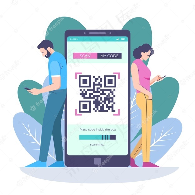二维码扫描概念及字符说明eps,ai矢量模版下载