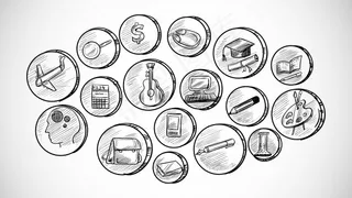 手绘商业图标集