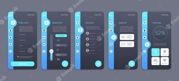 智能家居应用程序屏幕集合eps,ai矢量模版下载
