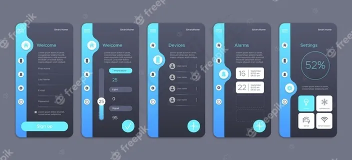 智能家居应用程序屏幕集合