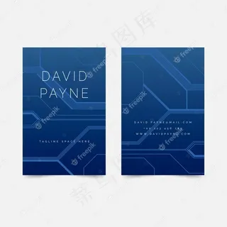 数字蓝色名片模板