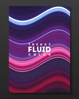 矢量覆盖设计模板与渐变色翘曲线。