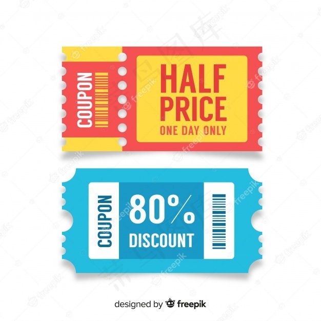 平面设计彩色优惠券模板