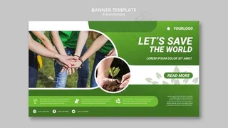 让我们保存世界旗帜banner模板