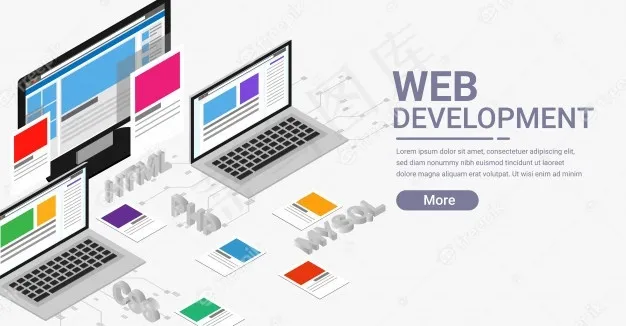Web开发等距横幅bannereps,ai矢量模版下载