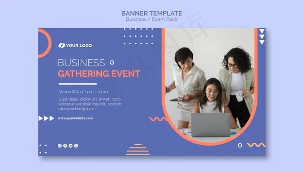 带有业务事件概念的横幅banner模板psd模版下载