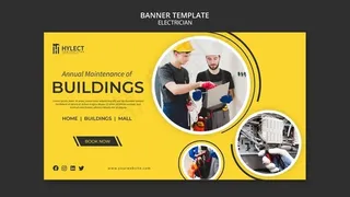 电工横幅banner概念