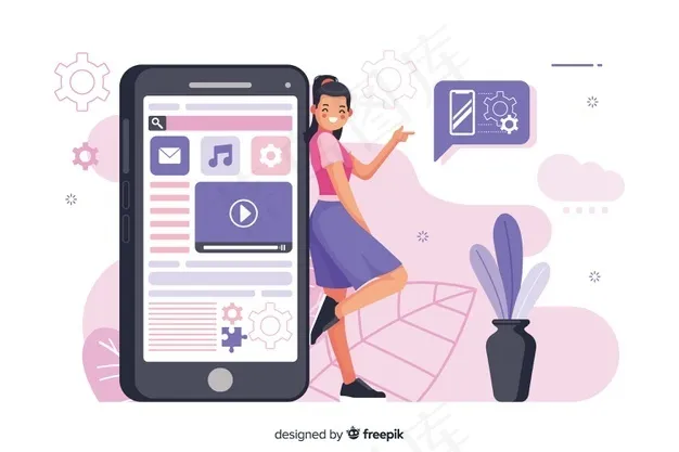 手机app移动应用概念图eps,ai矢量模版下载