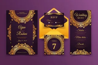 优雅的印度婚礼请柬模板