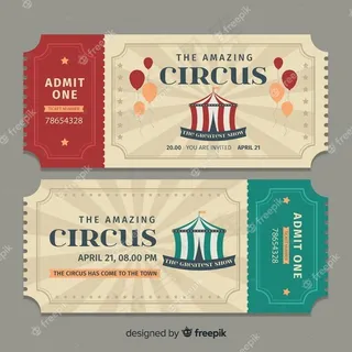 平面马戏团票模板