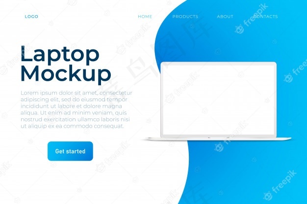 笔记本电脑设计模型样机web模板eps,ai矢量模版下载