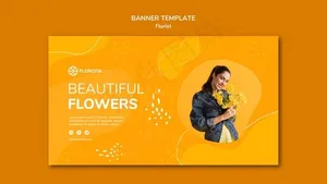花店概念横幅banner设计