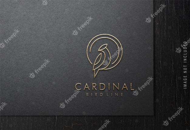 黑色纸张上的豪华标志模型样机