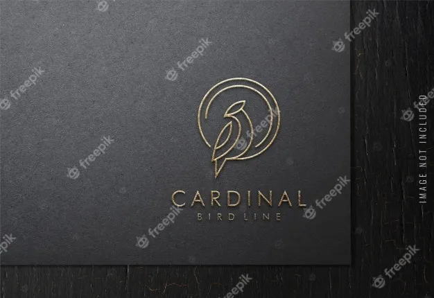 黑色纸张上的豪华标志模型样机psd模版下载