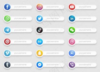 横幅banner流行的社交媒体低三分之一图标