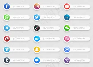 横幅banner流行的社交媒体低三分之一图标