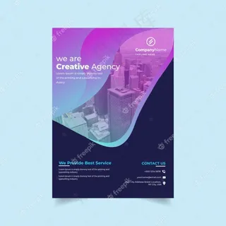 带渐变的公司宣传单,DM传单
