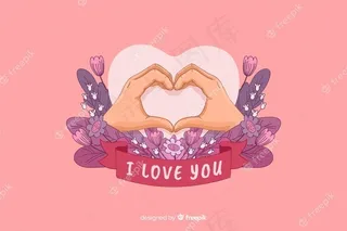 心形，手搭，我爱你丝带