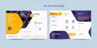 封面和背面的抽象三折页小册子