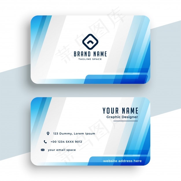 时尚蓝色名片